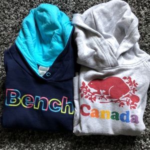 Lot- 2 Hoodies- Bench and Roots- Size 7/8 Girls